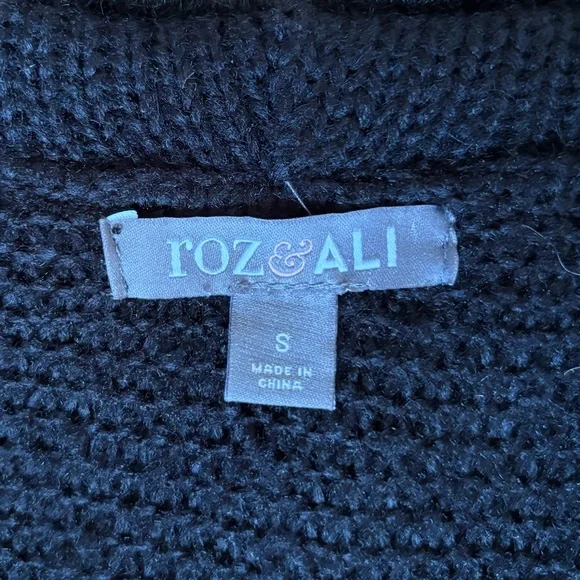 Roz & Ali Women's Cardigan Sweater Dress Small Y2K Fairy Grunge Whimsigoth Black - Picture 11 of 11